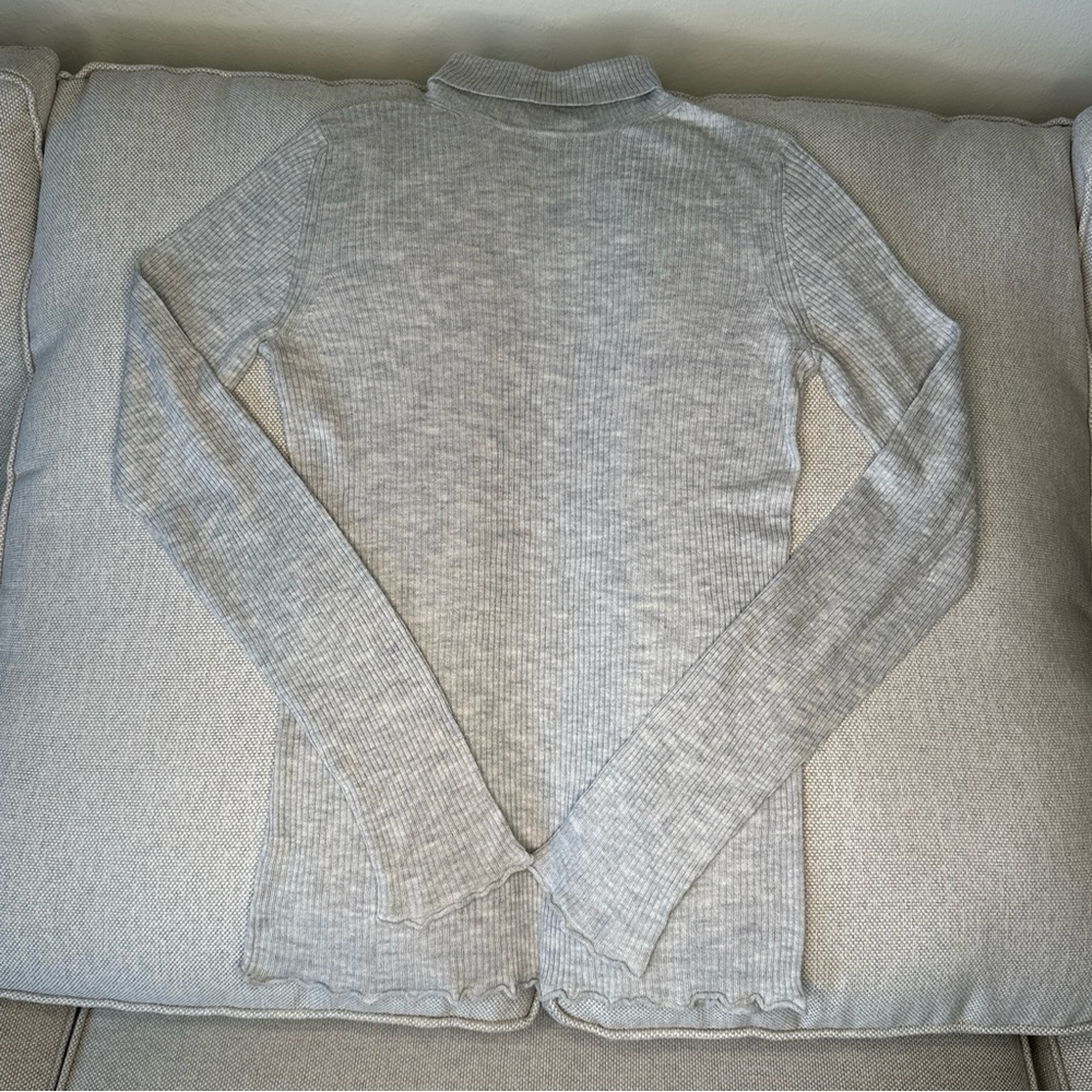 Vince Gray Ribbed Turtleneck Cashmere Blend Pullover Top Sweater Size S